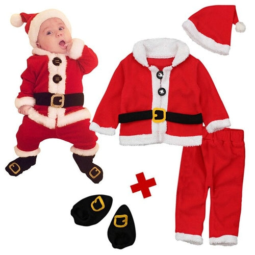 4PCS Christmas Santa Claus newborn boys girls New