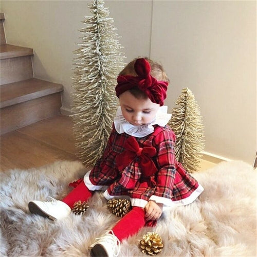 Christmas 0 24M Newborn Kids Baby Girl Plaid