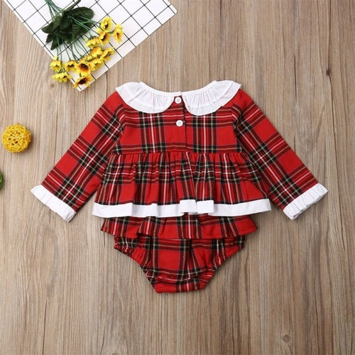 Christmas 0 24M Newborn Kids Baby Girl Plaid
