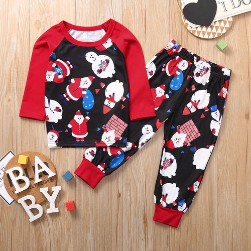 Christmas Man Daddy Snowman Printed Top+Pants Xmas