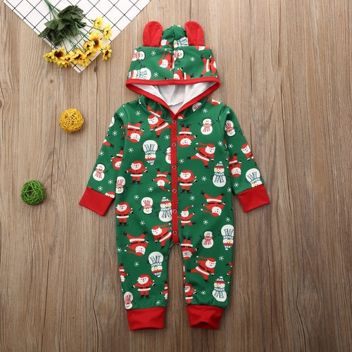 Christmas Newborn Baby Girl Boy Rompers Ears