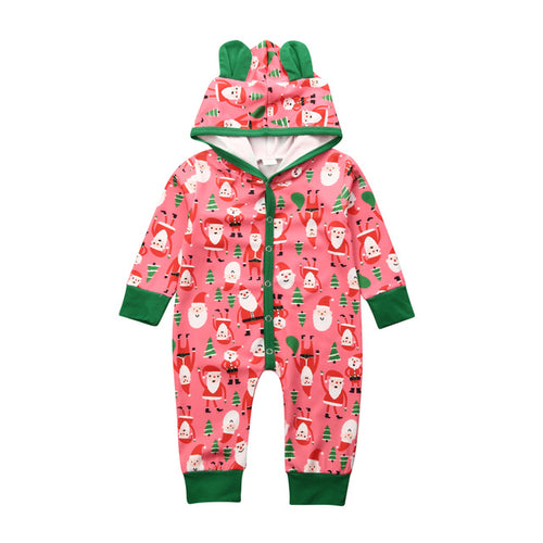 Christmas Newborn Baby Girl Boy Rompers Ears