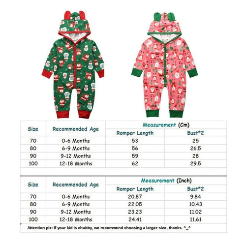 Christmas Newborn Baby Girl Boy Rompers Ears