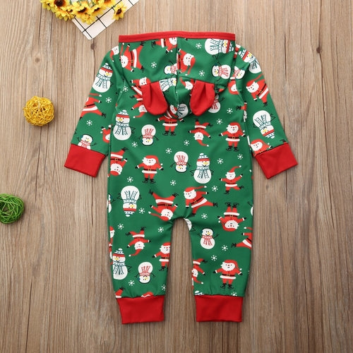 Christmas Newborn Baby Girl Boy Rompers Ears