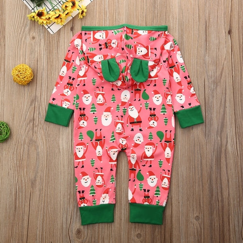 Christmas Newborn Baby Girl Boy Rompers Ears
