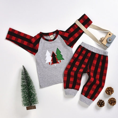Toddler Baby Boys Girls Christmas Tree Print T