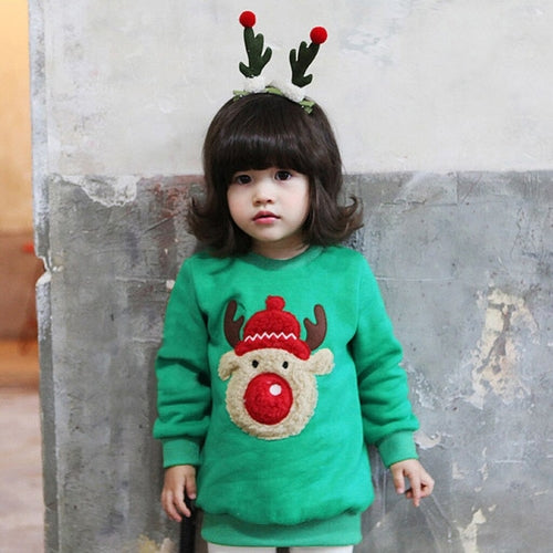cute Toddler Baby Long Sleeve Print Christmas Deer