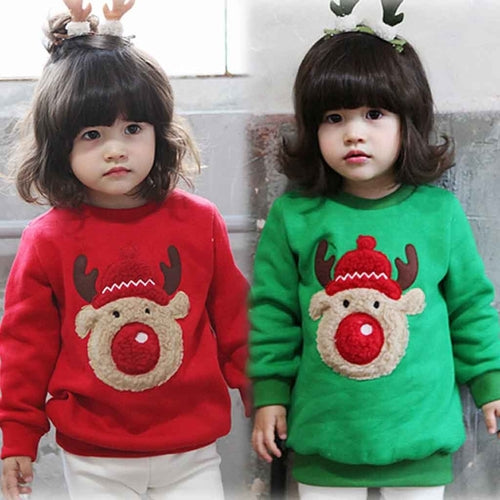 cute Toddler Baby Long Sleeve Print Christmas Deer
