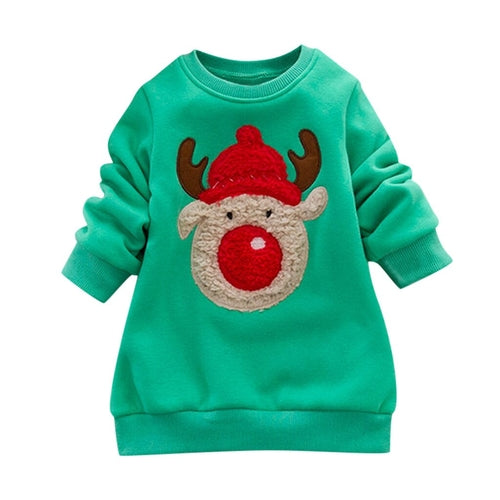 cute Toddler Baby Long Sleeve Print Christmas Deer